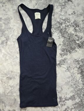 Abercrombie & Fitch Dark Navy Ribbed Racerback Tank
